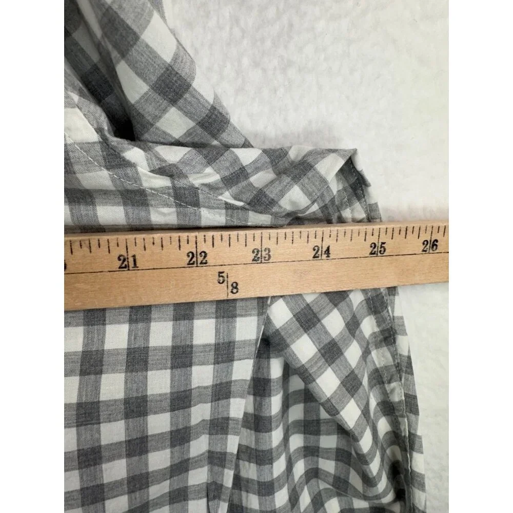 J.Crew Secret Wash Organic Cotton‎ Poplin Shirt For Men gingham sz LT